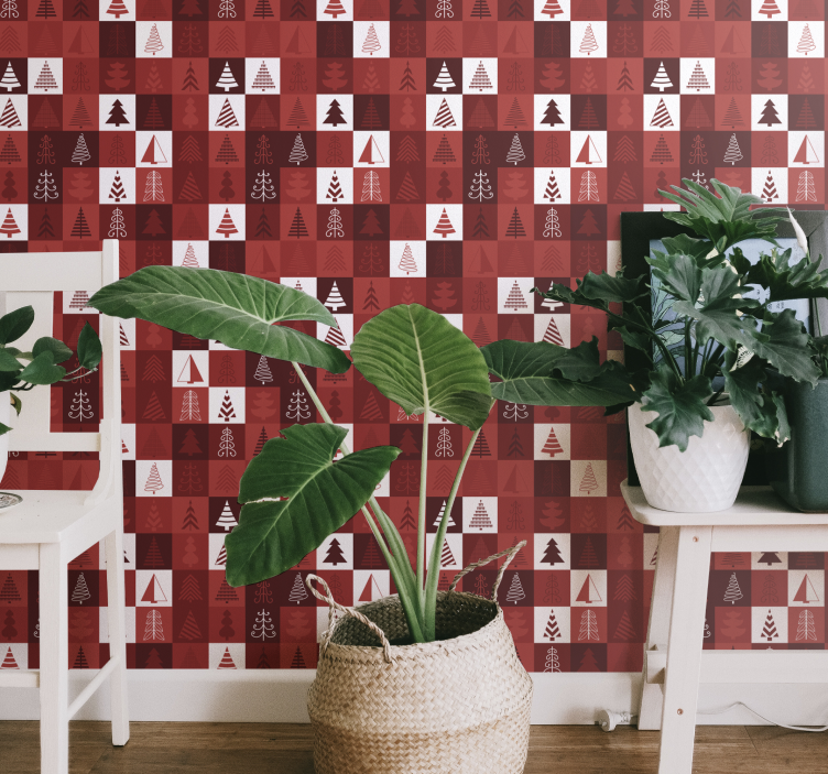 墙纸 圣诞 主题 节日树图案 - TenStickers
