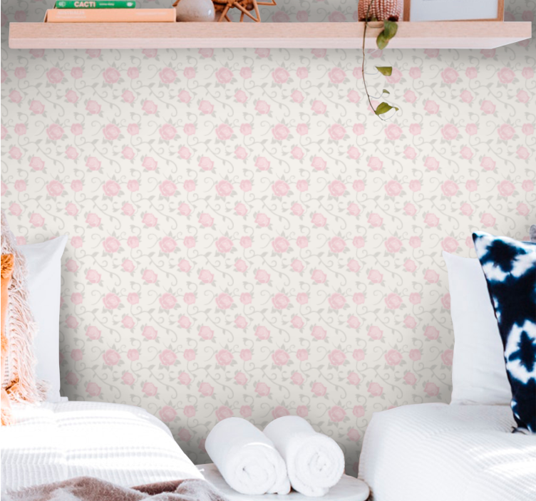 小复古风格花卉壁纸 - TenStickers