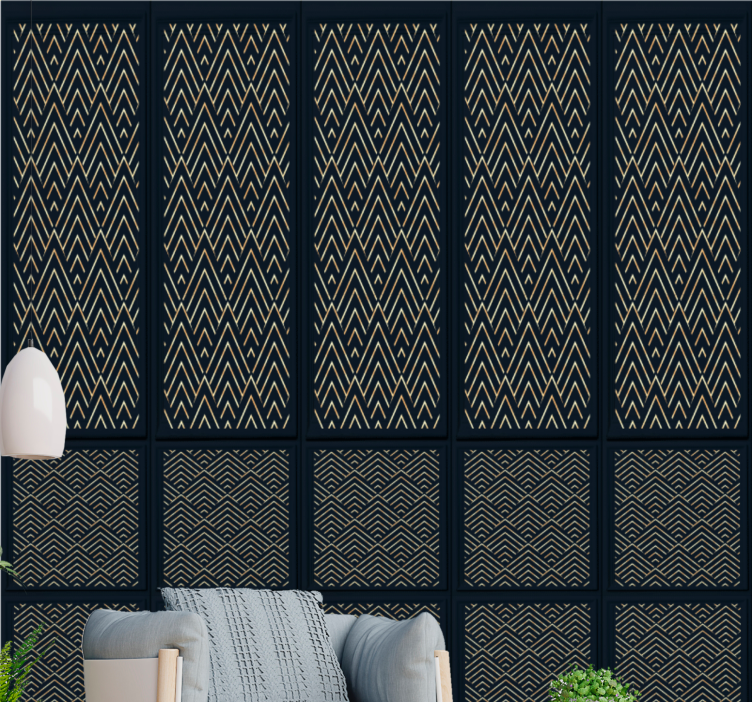 主卧墙纸时尚之锯齿线条 - TenStickers