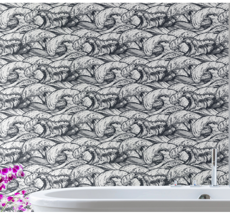 墙纸性能 海洋波浪图案 - TenStickers