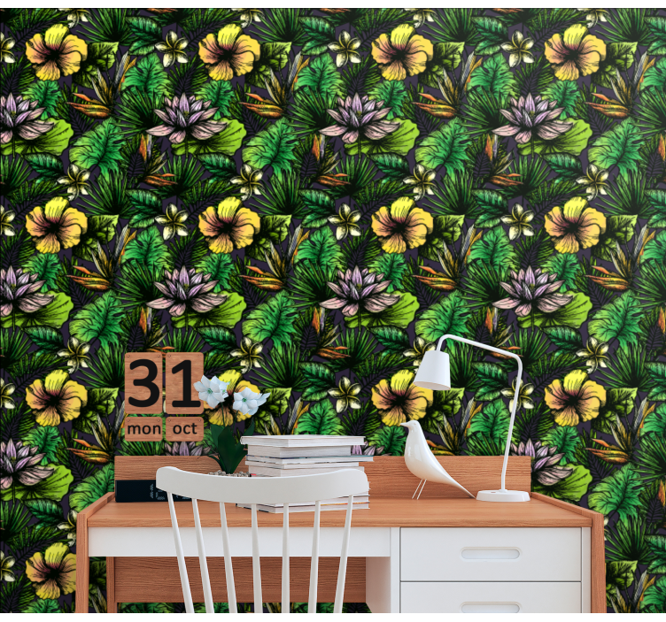 墙纸性能 热带花朵 - TenStickers