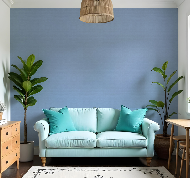 质感壁纸 细蓝色黄麻图案 - TenStickers