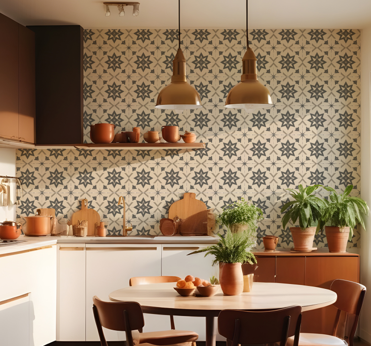 墙纸瓷砖 米色星空设计 - TenStickers