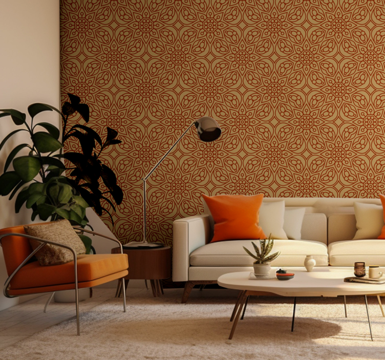 复古曼陀罗元素绚丽壁纸 - TenStickers