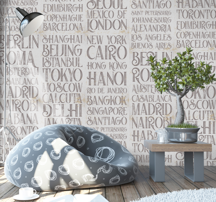 墙纸刻字 城市名称排版 - TenStickers