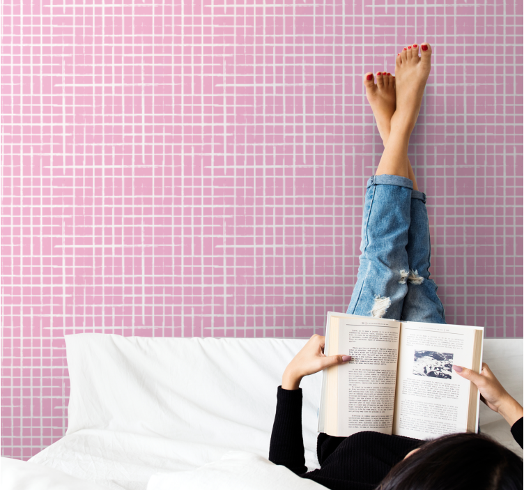 方形墙纸 网格图案氛围 - TenStickers