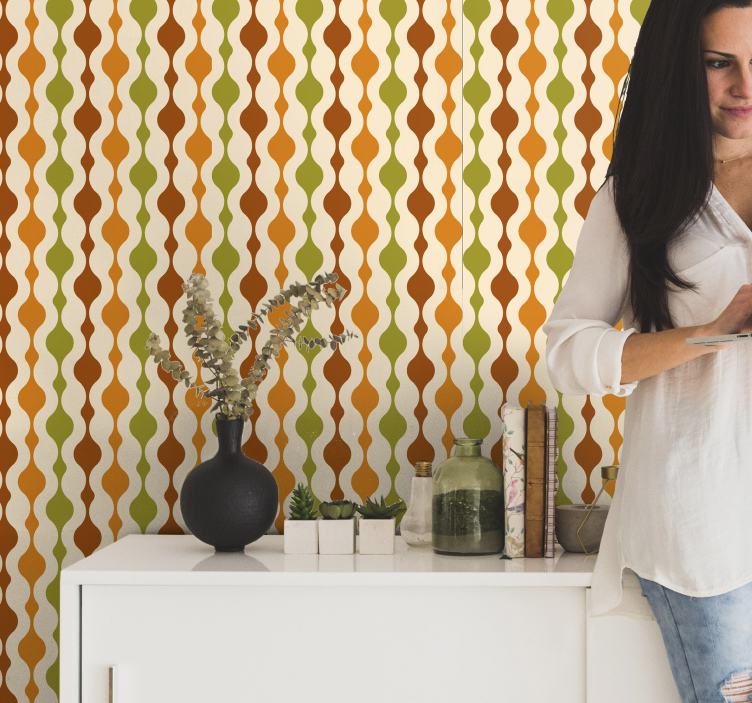 条纹墙纸曲线图案设计 - TenStickers